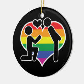 彼がYesのMr.とMr.プロポーザルゲイ結婚の セラミックオーナメント (左)