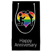 彼がYesハッピーアニバーサリーゲイをテーマにした スモールペーパーバッグ (正面)