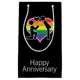 彼がYesハッピーアニバーサリーゲイをテーマにした スモールペーパーバッグ