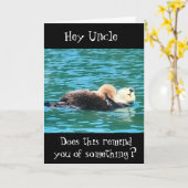 **彼と同じリラックスに誕生日の叔父のカード** カード (黄色い花)