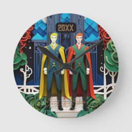 彼と彼の結婚記念日の大時計 ラウンド壁時計