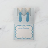 彼と彼の青のオックスフォードピンストライプ サンキューカード (内部)