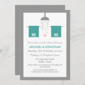 彼と彼の | ゲイカップルのシャワー 招待状 (正面/裏面)