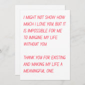 彼と彼女のためのロマンチックなバレンタインのデイカード シーズンカード (正面/裏面)