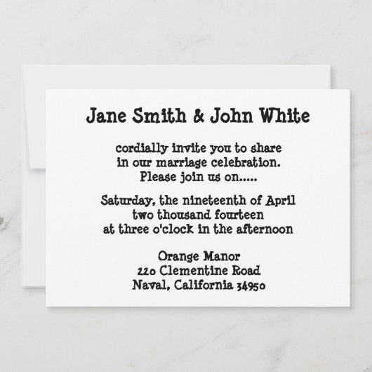 彼と彼女のカウボーイブーツ結婚式招待状 招待状 (裏面)