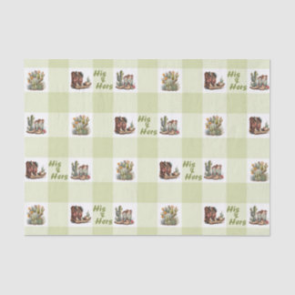 彼と彼女のカウボーイ女性のカーボーイブーツティッシュペーパー 薄葉紙