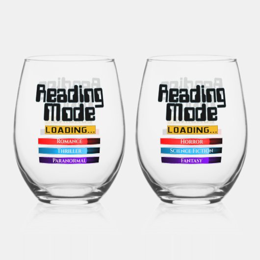 彼と彼女のカスタムジャンル読のモード ステムなしワイングラス (正面)