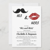 彼と彼女のカップルのシャワー 招待状 (正面)