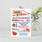 彼と彼女のカップルのツールのキッチンシャワー招待状 招待状 (スタンド正面)