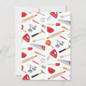 彼と彼女のカップルのツールのキッチンシャワー招待状 招待状 (裏面)