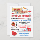 彼と彼女のカップルのツールのキッチンシャワー招待状 招待状 (正面)