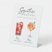 彼と彼女のシグネチャーカクテルドリンクバー 台座サイン (正面)