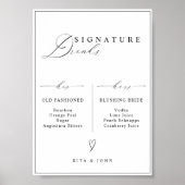 彼と彼女のバーの署名はドリンク結婚のサイン ポスター (正面)