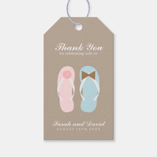 彼と彼女のビーチサンダース結婚ズ ギフトタグ (正面)