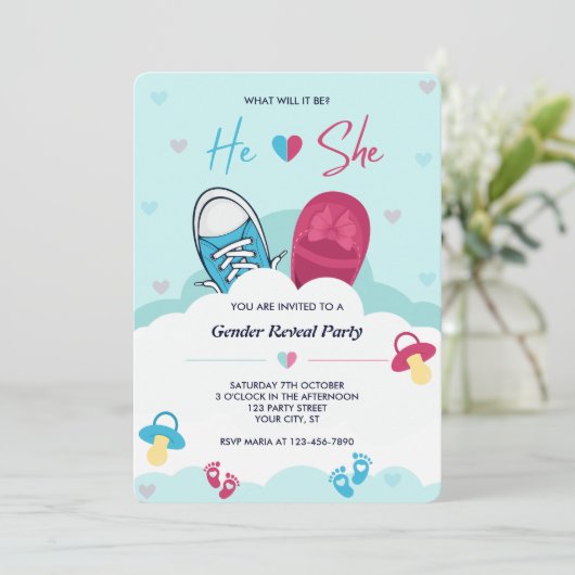 彼と彼女のピンクブルーの性別の明るさはどうなるか 招待状 (スタンド正面)