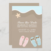 彼と彼女のフリップフロップサンダル結婚ズ セーブザデート (正面/裏面)