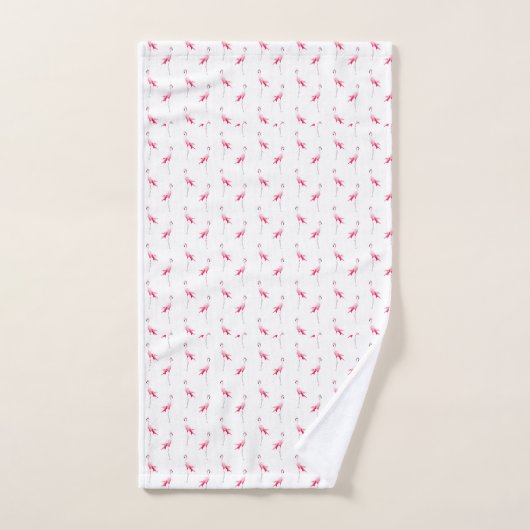 彼と彼女の名前をカスタムするの熱帯フラミンゴをテーマに バスタオルセット (ハンドタオル)