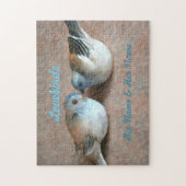 彼と彼女の名前を持つ愛の鳥のカップル ジグソーパズル (縦)