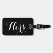 彼と彼女の夫婦のための荷物結婚タグを旅行 ラゲッジタグ (正面横)