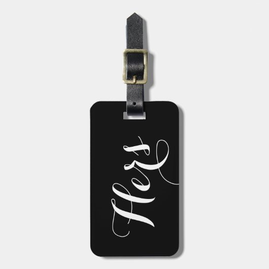 彼と彼女の夫婦のための荷物結婚タグを旅行 ラゲッジタグ (正面縦)