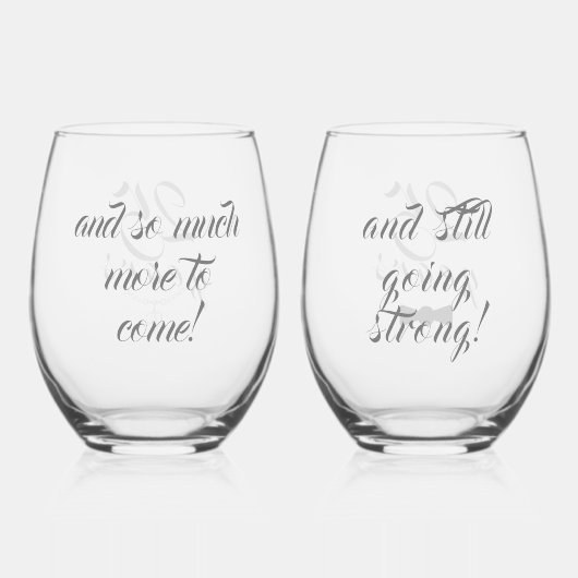 彼と彼女の記念日を愛らしい ステムなしワイングラス (裏面)