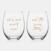 彼と彼女の記念日を愛らしい ステムなしワイングラス (裏面)