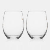 彼と彼女の記念日を愛らしい ステムなしワイングラス (左)