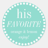 彼と彼女の青いお気に入りの結婚式の引き出物のシール ラウンドシール (正面)