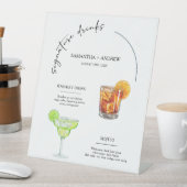 彼と彼女の飲結婚み物の看板 台座サイン (インサイチュ)