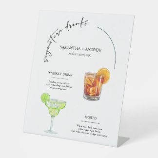 彼と彼女の飲結婚み物の看板 台座サイン