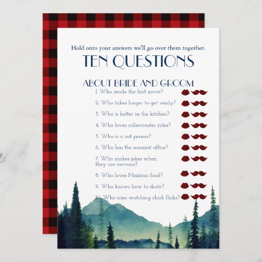 彼と彼女の10の質問結婚のゲーム (正面/裏面)