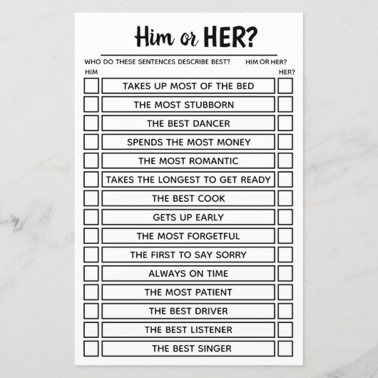 彼と彼女を知っ最高のている記念日のパーティーゲーム (裏面)