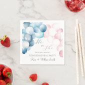 彼と彼女ピンク&ブルーの水の色の性別を明かす スタンダードカクテルナプキン (インサイチュ)