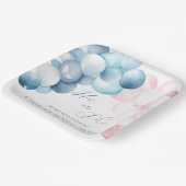 彼と彼女ピンク&ブルーの水の色の性別を明かす ペーパープレート (傾斜あり)