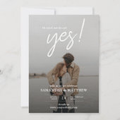 彼と彼女頼はYes写真の婚約パーティと言った 招待状 (正面)