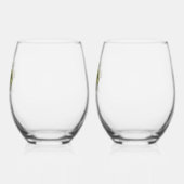 「彼と彼女」の茎のないワイングラスwブドウ ステムなしワイングラス (左)