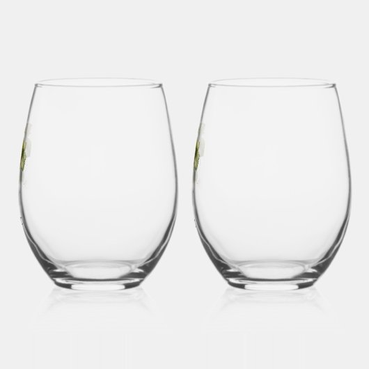 「彼と彼女」の茎のないワイングラスwブドウ ステムなしワイングラス (左)
