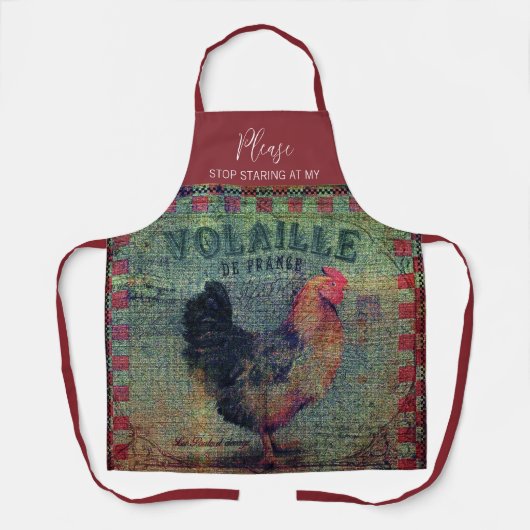 彼におもしろい対する卑劣なオンドリのユーモア エプロン (正面)