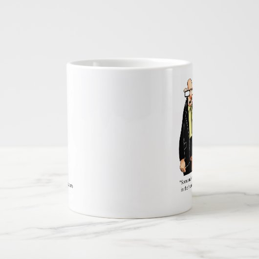 彼にとっておもしろいコーヒー職場のユーモアがたまらない ジャンボコーヒーマグカップ (正面)
