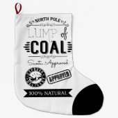 彼にとっての石炭のクリスマスジョークの贈り物の塊 ラージクリスマスストッキング (正面)