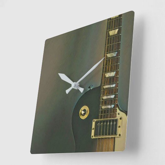 彼にとってギターギフト スクエア壁時計 (傾斜)