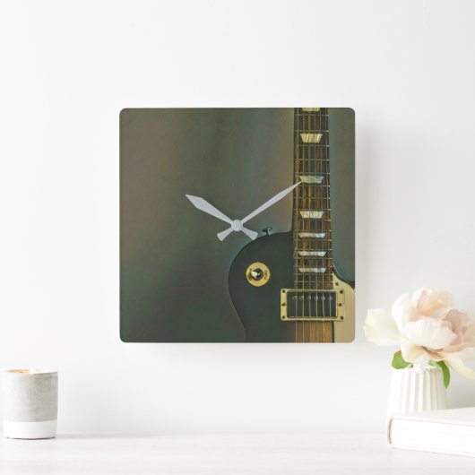 彼にとってギターギフト スクエア壁時計 (ホーム)