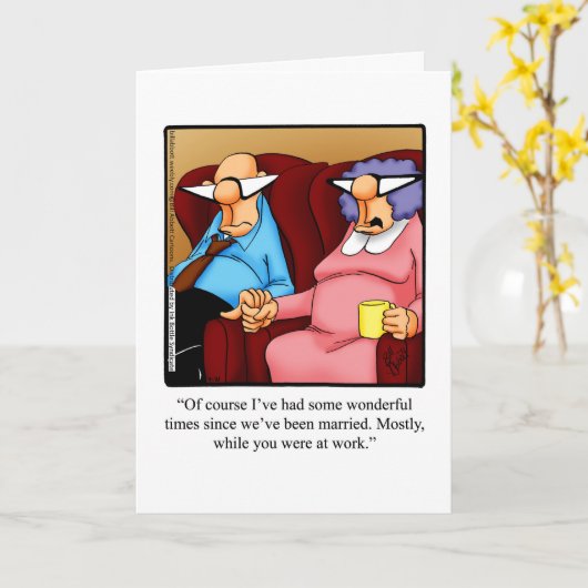 彼にとって周年記念ユーモアあいさつカード カード (黄色い花)