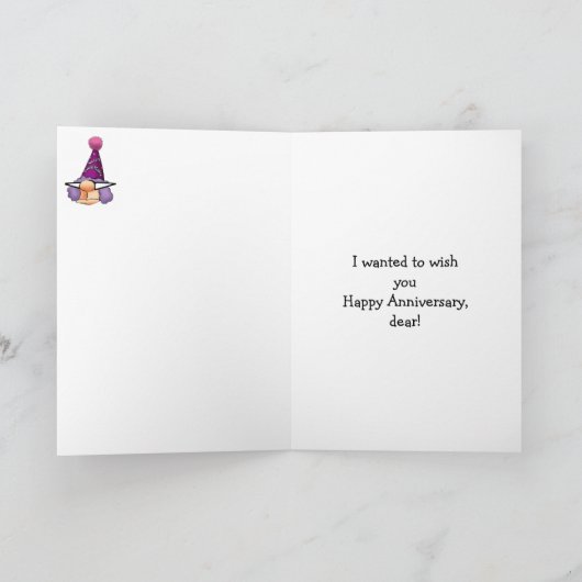 彼にとって周年記念ユーモアあいさつカード カード (内部)