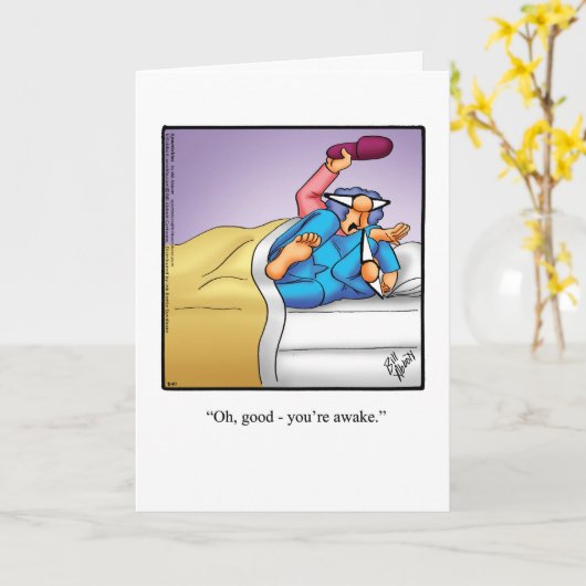 彼にとって周年記念ユーモアあいさつカード カード (黄色い花)