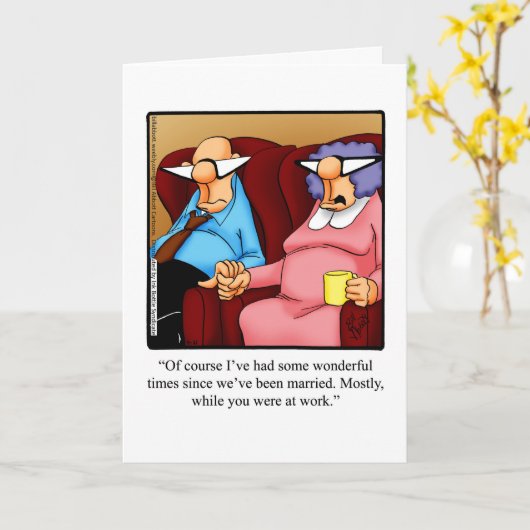 彼にとって周年記念ユーモアあいさつカード カード (黄色い花)