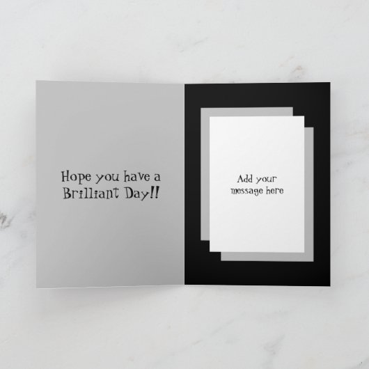 彼にとって灰色で黒い50歳の誕生日 カード (内部)