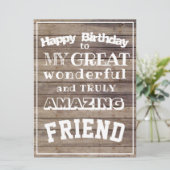 彼にとって素晴らし私の素晴らしい友人をハッピーバースデー カード (スタンド正面)