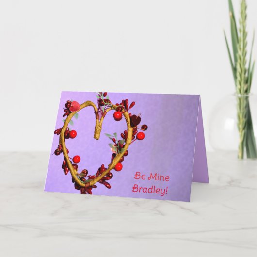 彼にとって紫は軽い心のバレンタイン シーズンカード (正面)