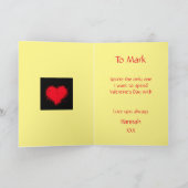 彼にとって黄色のバレンタインデーのカード シーズンカード (内部)